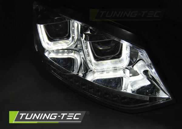 LED Tagfahrlicht Scheinwerfer für VW Polo 6R 09-14 chrom mit dynamischem LED Blinker